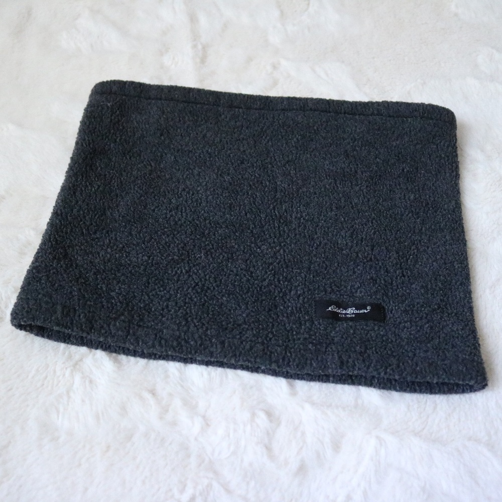 Eddie Bauer Dark Grey Fleece Circle Scarf